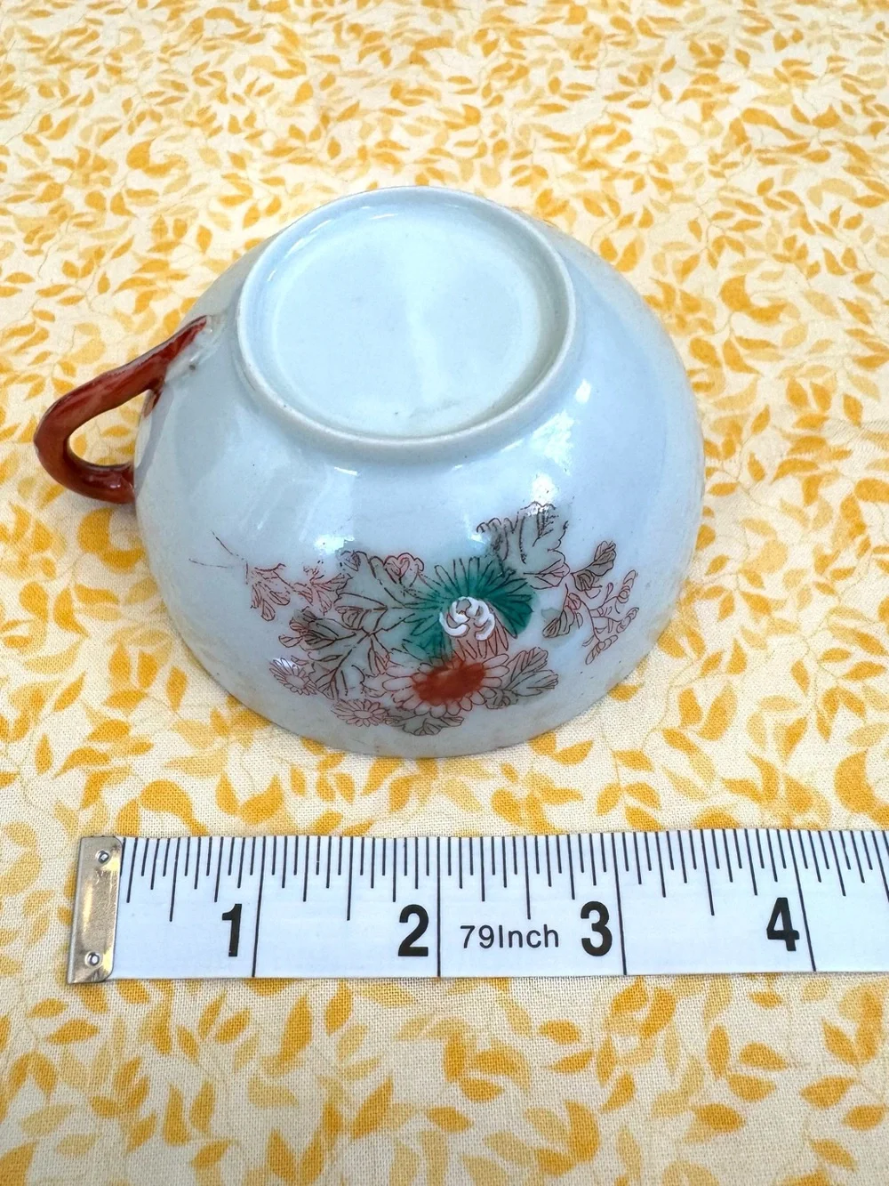 Vintage Japanese Hand Painted Teacup and Saucer Set. Geisha and Floral Landscape